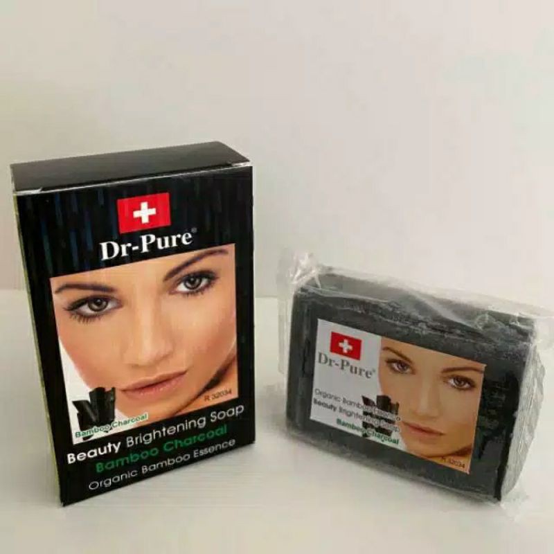 Dr Pure Bamboo Charcoal Brightening Soap Sabun Arang Black