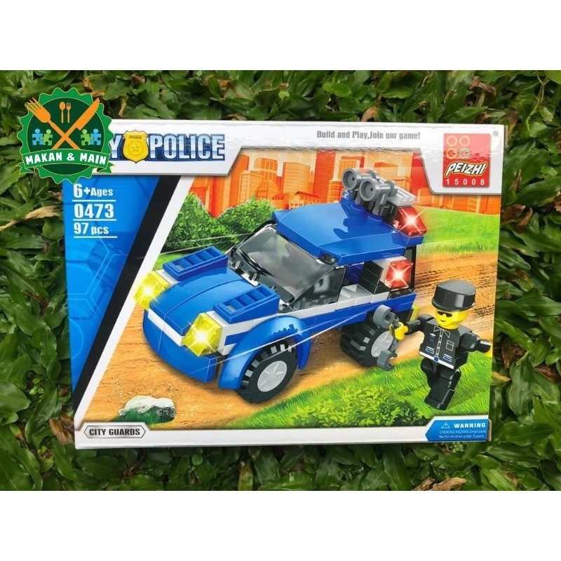 Mainan Lego Polisi Mini Figure Bricks Blocks Mobil Helikopter Kapal Motor Police SNI 0472