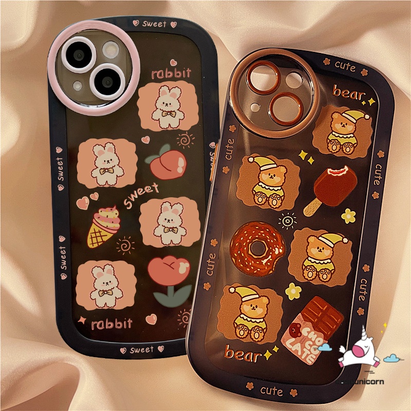 Casing Oppo A5s A16 A15 A57 2022 A12 A54 A7 A96 A55 A74 A3s A16K A95 A16E A31 A1K A12E A53 A33 A16s A5 A9 2020 A76 A35 A36 Reno 6z 5z 8 5 6 7 4F Sarung Bantal Lembut Motif Beruang