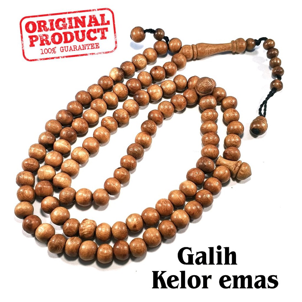 TASBIH KAYU GALIH KELOR EMAS ASLI JAMINAN BERGARANSI