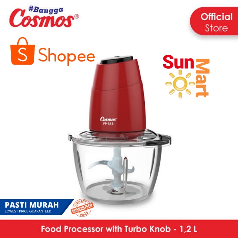 Food Chopper Cosmos FP 313 / chopper bumbu 1,2liter kaca