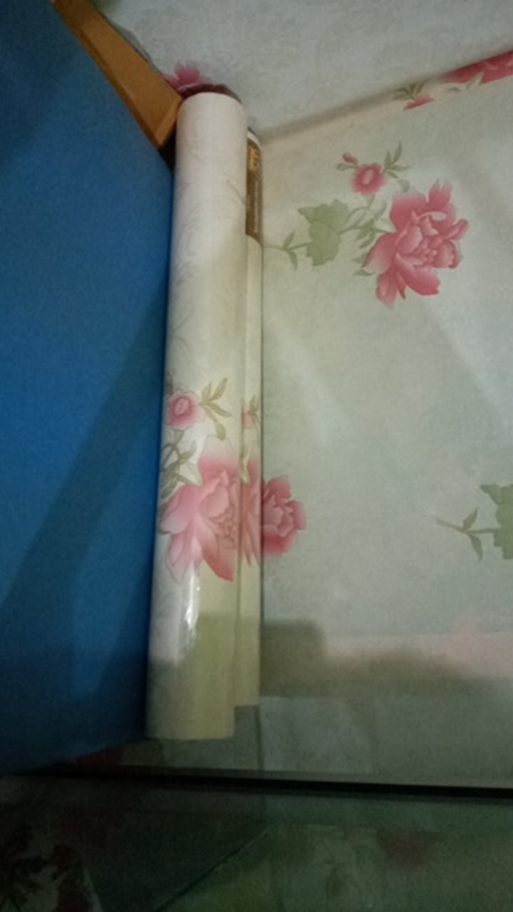 Wallpaper Dinding  Sticker Shabby Rose Pink Walpaper Stiker