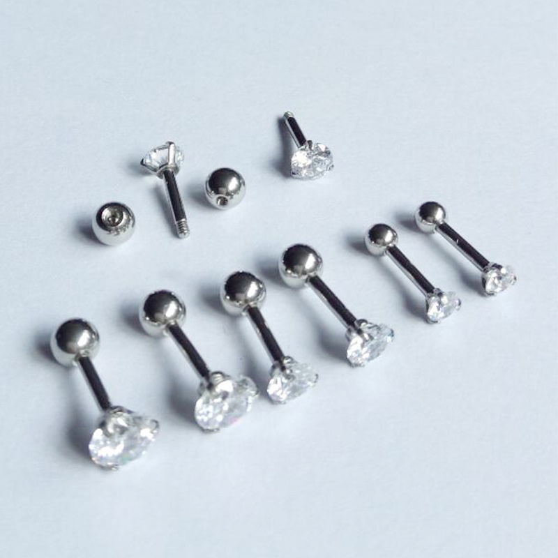 {Ready Stock}❤️‍1Pcs Mini Anting Stainless Anti karat Anti alergi Steel Two Penggunaan Tulang Rawan Tragus Mode Kristal Anting Zirkon