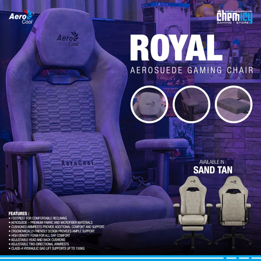 AeroCool Royal AeroSuede Gaming Chair / Kursi Gaming