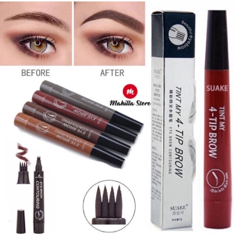 Pensil Alis Anti Air Tahan Lama Suake Tint Eyebrow Tint My 4 Tip waterproof Suake Original