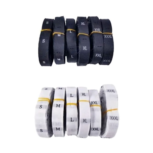 

Label Size Hitam & Putih Woven 1Roll (500pcs)