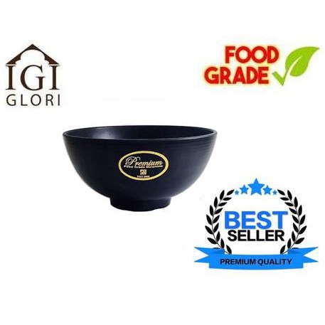 Jual GLORI Melamine Mangkok Nasi Ulir 6,5" Hitam 4065 Indonesia|Shopee