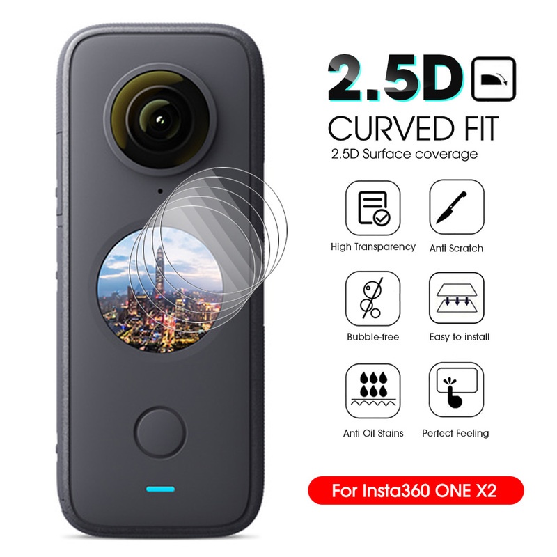 Pelindung Layar Tempered Glass 9H 2.5D Transparan Untuk Insta360 ONE X2