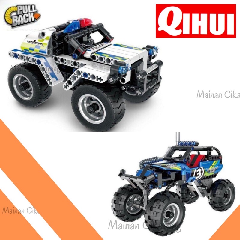 BRICK QIHUI 5803 - 5805 JEEP CAR TECHNIC MECHANICAL MASTER PULL BACK Mainan Cikarang