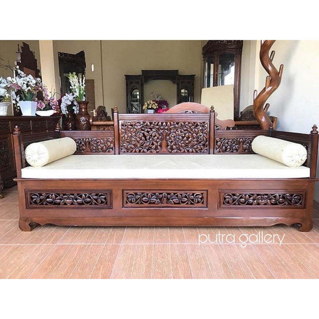Kursi Sofa Bangku Bale Bale Thailand Plus Busa Matras Kayu Jati