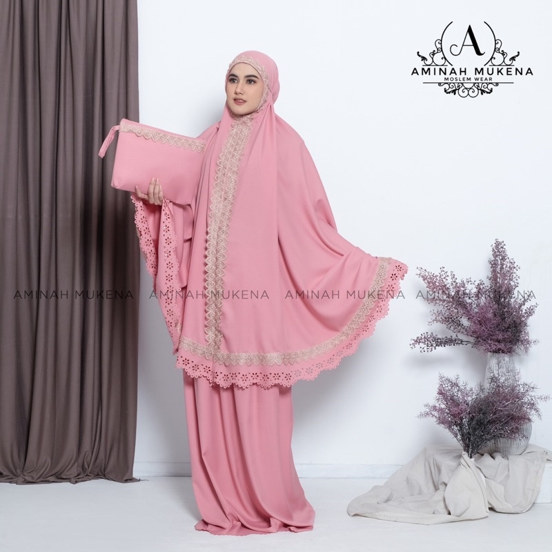 Mukena Dewasa Premium Shakilla Renda Mewah Laser Cut