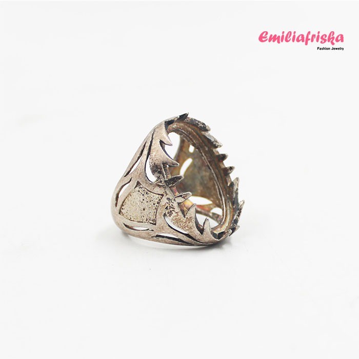 IKAT BATU AKIK CINCIN ETNIK PERAK EMBAN AKSESORIS PRIA