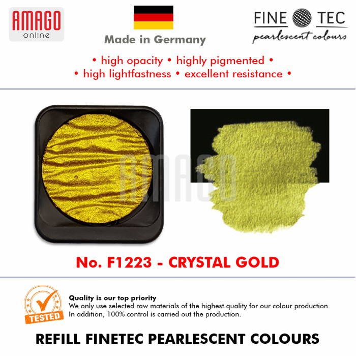 FINETEC - Pearlescent Watercolour - F1223 Crystal Gold - Round 30mm