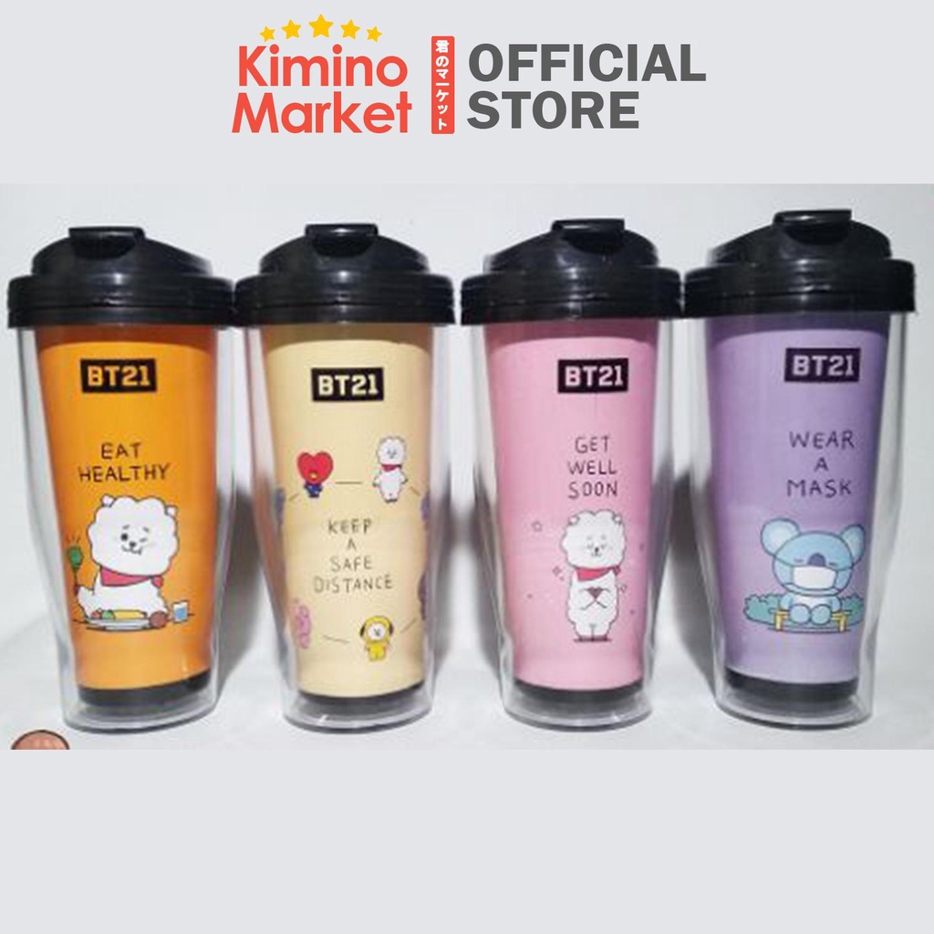 Botol Minum BTS Bottle Water Tumblr BT21 Army 500 ml