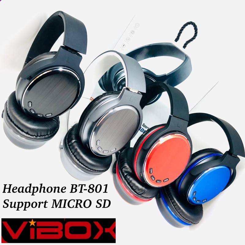 PROMO HEADPHONE VIBOX BT-801 BLUETOOTH BT801 SUPPORT MEMORY CARD MICRO SD