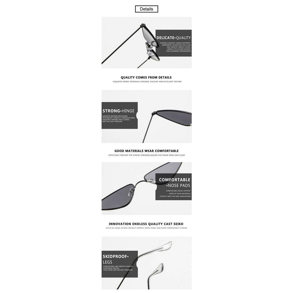 Fashion Cat Eye Sunglasses Anti Radiation Sun Glasses Small Frame Drop-Shaped Ocean