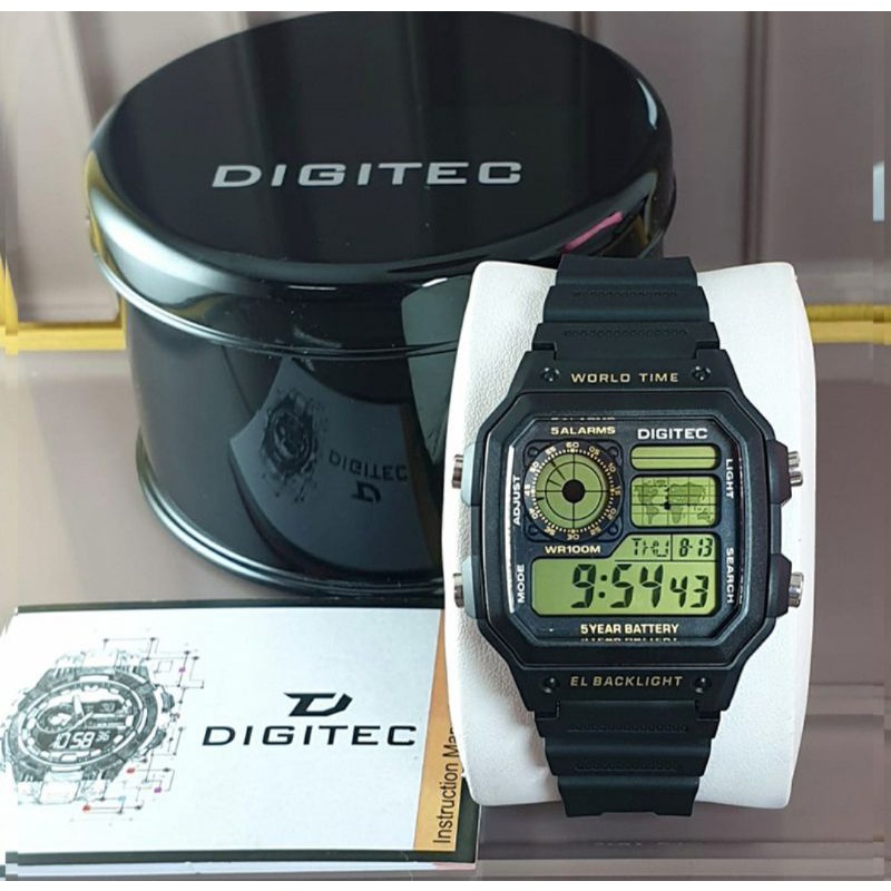 Digitec DA 3080 Original Tahan Air Jam Tangan Pria Sport Dual Time
