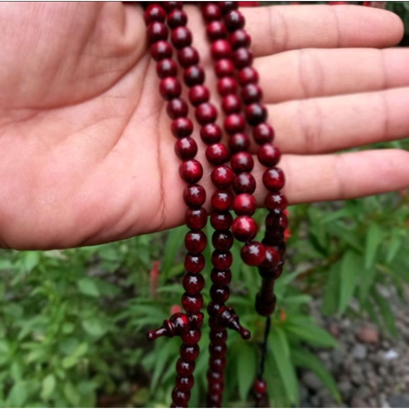 Tasbih tali arus warna 8mm tasbih tali arus merah tasbih akar bahar asli