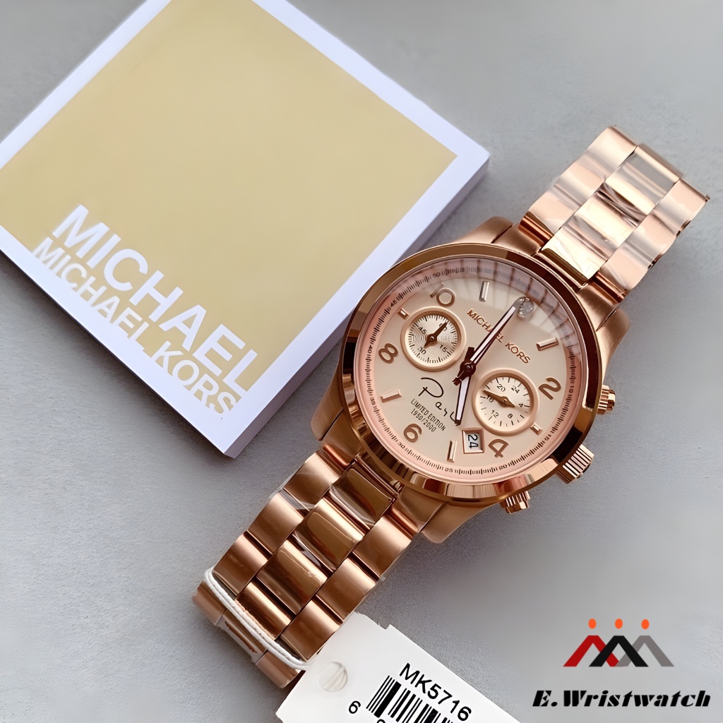 Michael Kors Original PARIS MK 5716 Rosegold COD Garansi Uang Kembali