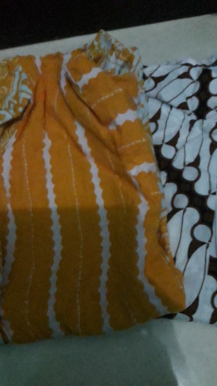 Top Blus Batik Anak Berkerah Putih Cream Unik Mixing Lengan Bagus Cantik Simple Dan Nyaman Dipakai