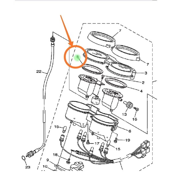 REFLECTOR RING DALAM SPEDO SPIDO SPEEDOMETER KANAN RXKING RX KING 2002-2008 SCORPIO 2001-2009 ORI YGP 5BP-H360F-00