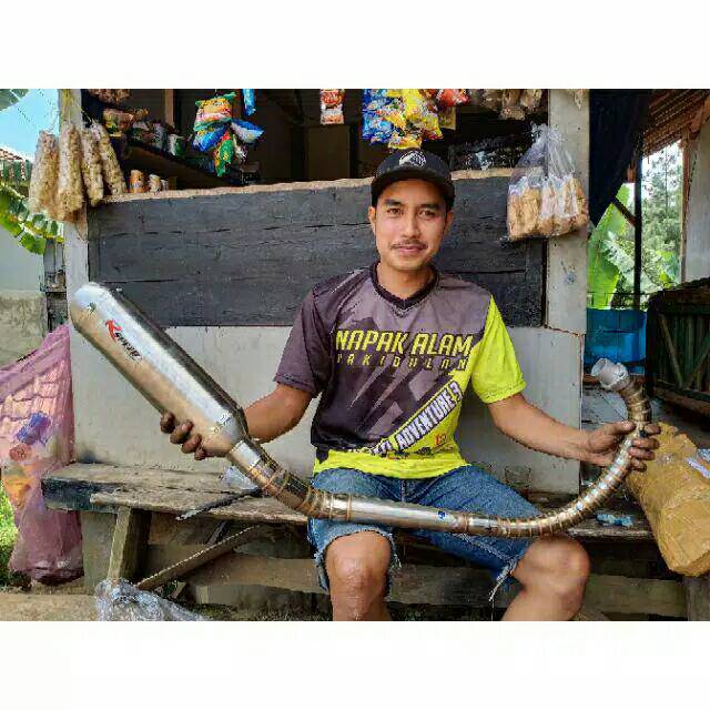 Terlaris Knalpot racing Rspeed kapsul Tiger megapro gl fu vixion cb pipa leher las cacing bar-barr-1