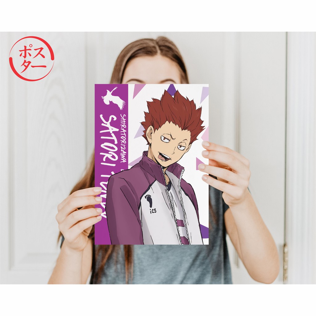 Koleksi Poster Anime Haikyuu A -  Hinata Kageyama Tsukishima Oikawa Kenma Bokuto Atsumu  - Size A4+-Tendou A