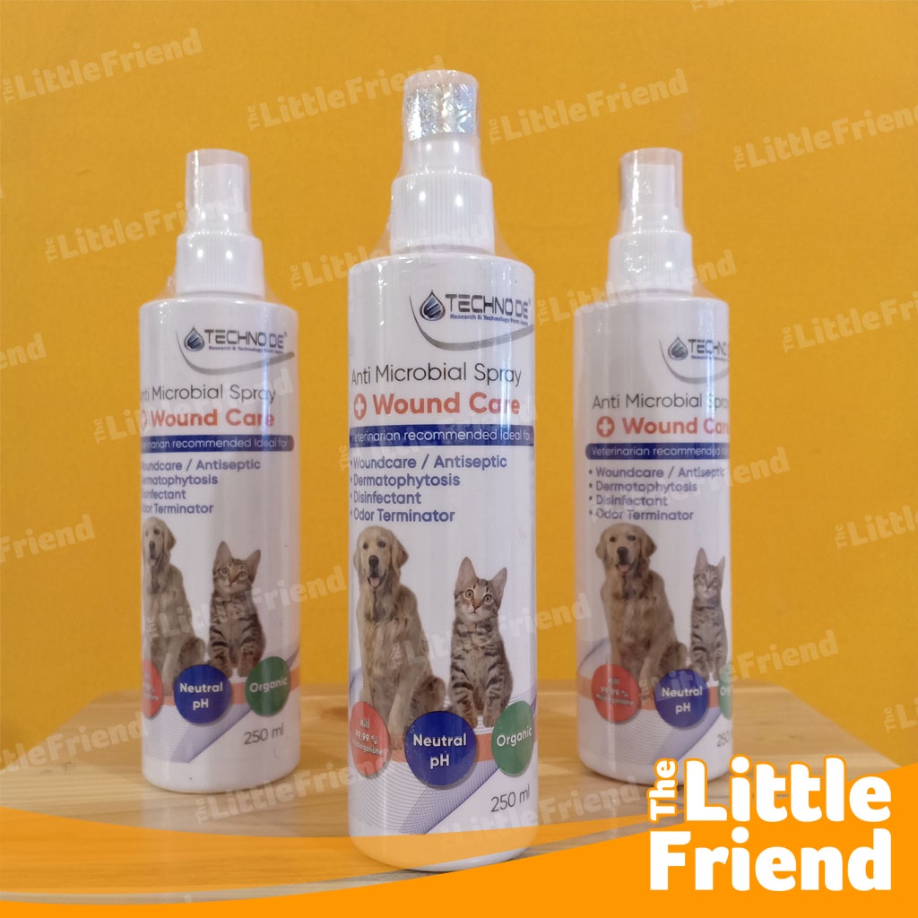 Techno De Disinfectant &amp; Antiseptic Pet Care Spray Membantu Penyembuhan Luka dan Jamur Anjing Kucing