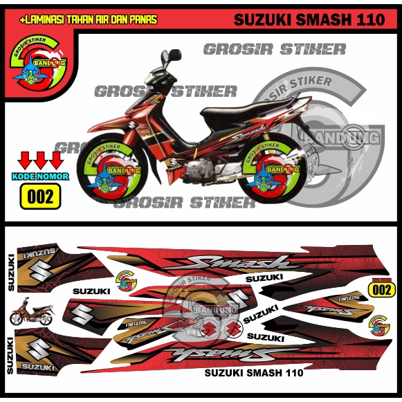 STRIPING STIKER MOTOR VARIASI SUZUKI SMASH 110