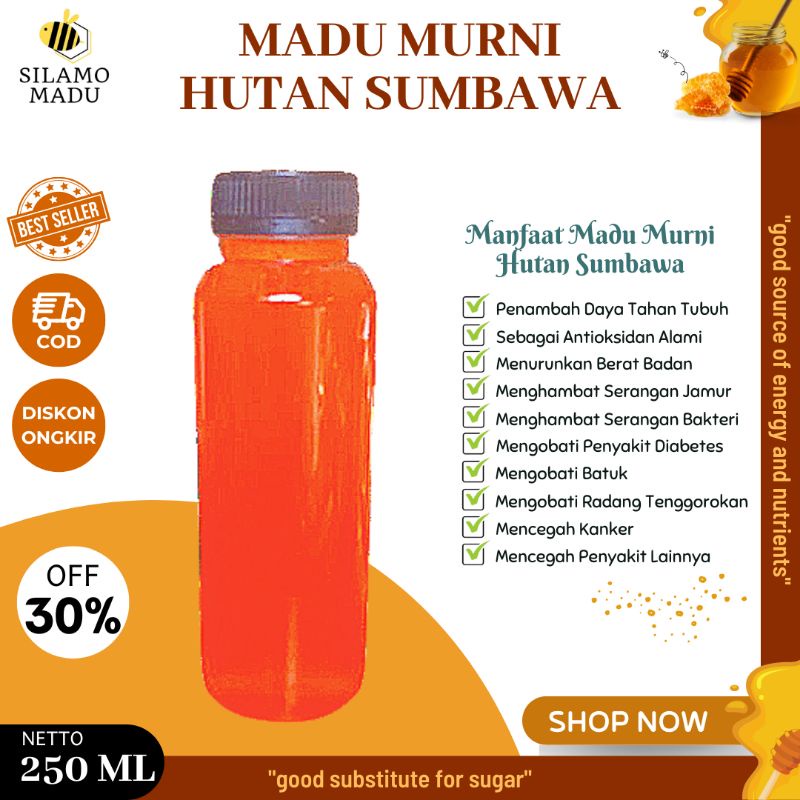 

MADU MURNI HUTAN SUMBAWA 250 ML | SILAMO MADU | MADU ASLI HUTAN SUMBAWA BERKHASIAT DAN NIKMAT | MADU HERBAL UNTUK MENGOBATI BERBAGAI MACAM PENYAKIT | MADU MULTI FLORA BERKUALITAS NOMOR WAHID | MADU HUTAN DENGAN KANDUNGAN NEKTAR PALING TINGGI DI INDONESIA