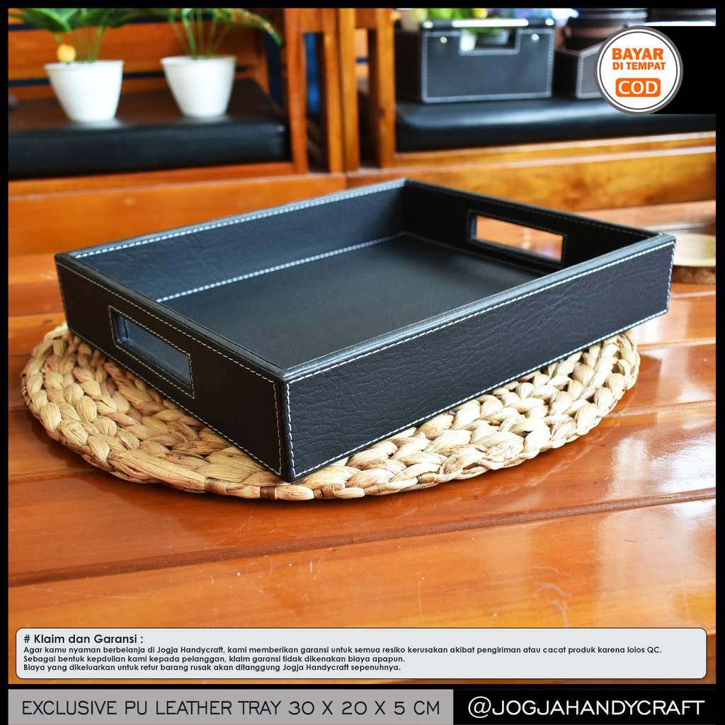 30x20x5 cm - Jogja Handycraft Nampan Kulit Premium / Baki / Tray Kulit Sintetis Hotel Kokoh &amp; rapih