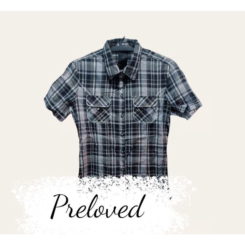 KEMEJA KOTAK HITAM PUTIH CEWEK