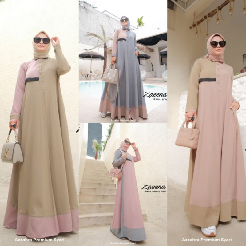 zaeena dress by  azzahra premium syari