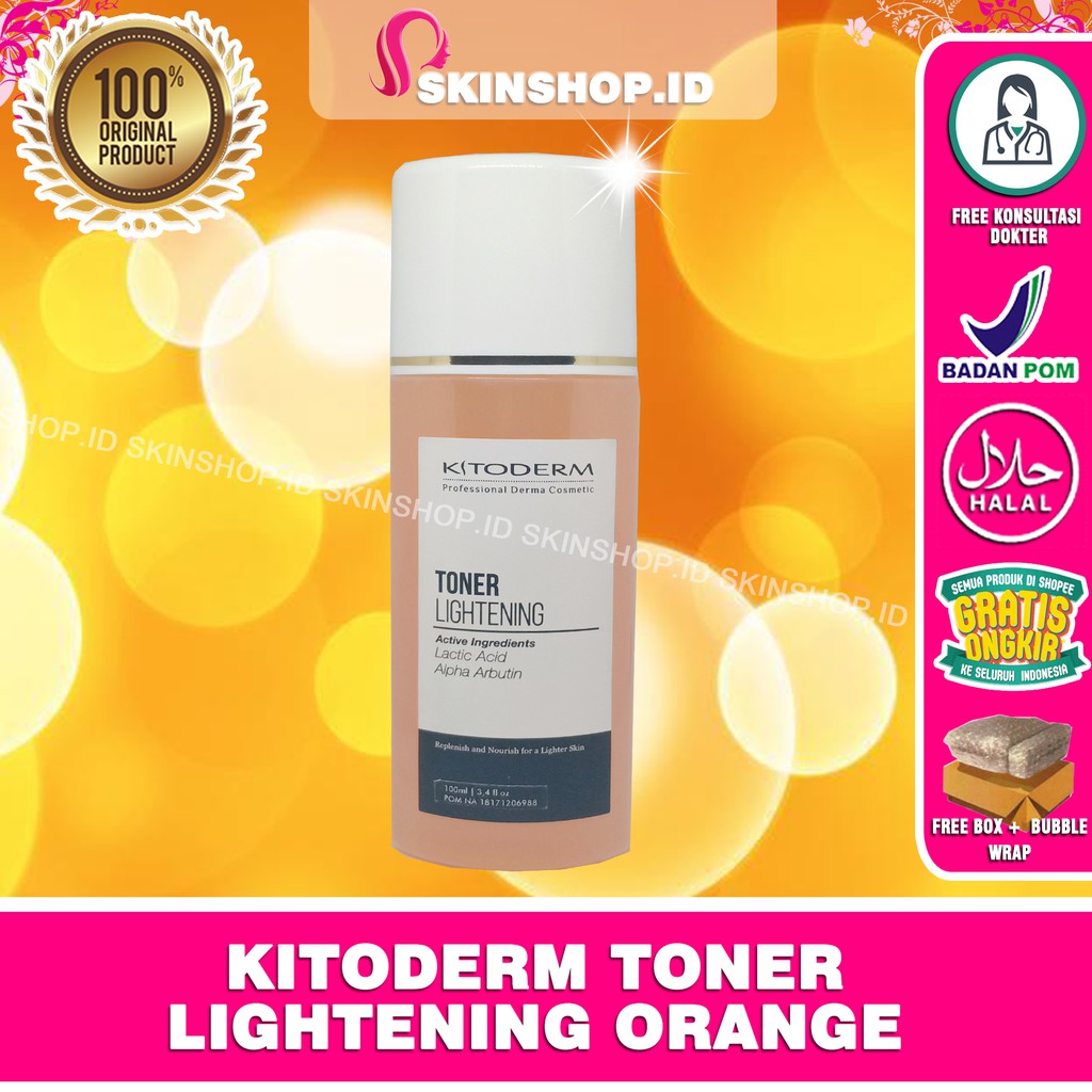 Kitoderm TONER LIGHTENING ORANGE 100ml Original / Penyegar Wajah BPOM Aman KT0601102