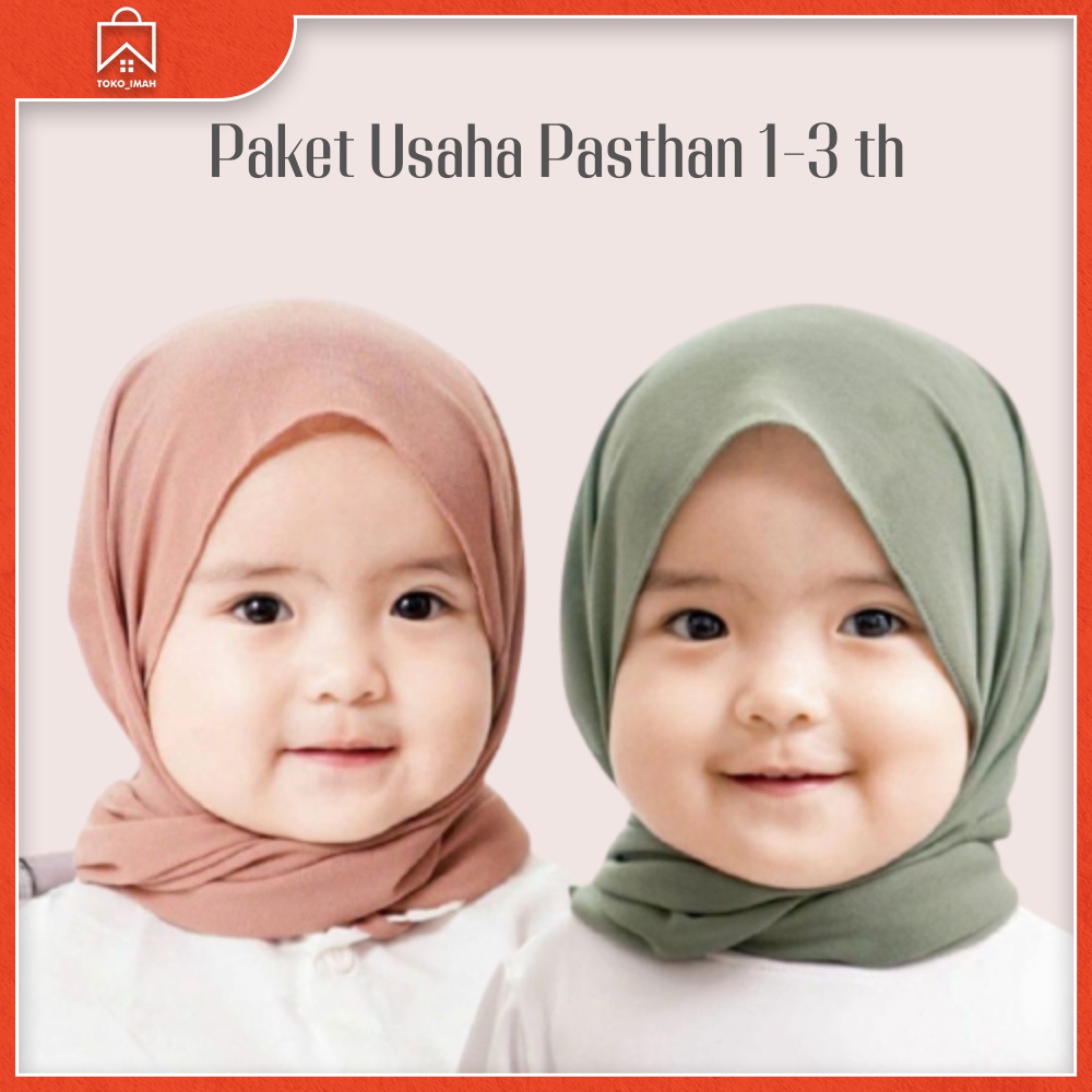 kerudung/hijab segitiga instan pasthan anak umur 1-4 tahun bahan jersey premium lembut dan harus