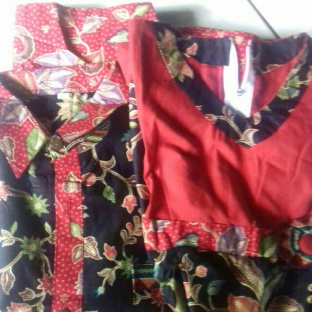 Qnunbatik Sarimbit/couple Batik Anak Terusan/dress/hem Kemeja Atasan Azizah Gentong