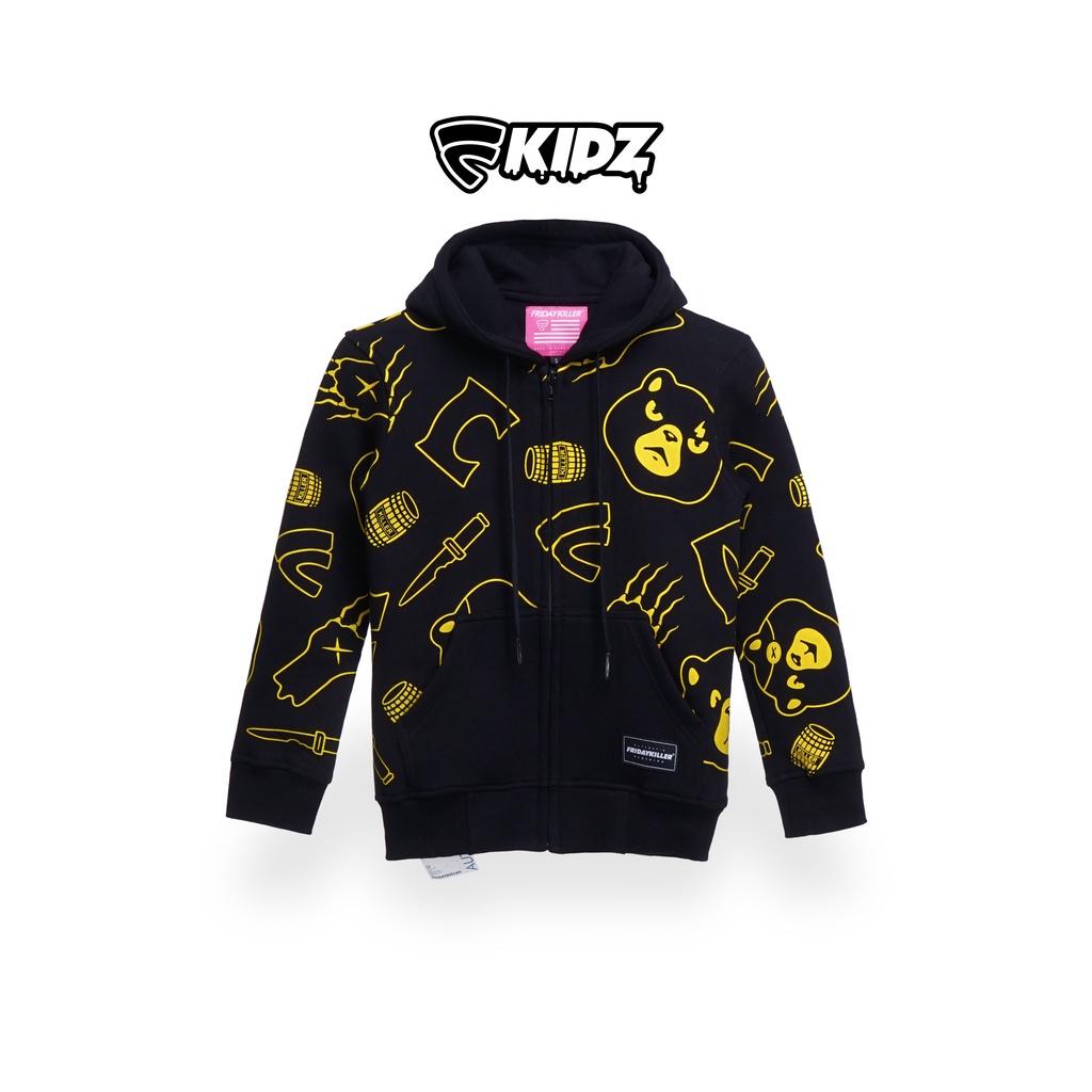 JAKET HOODIE ANAK ANAK FRIDAY KILLER | BAD GRIZZLY OCHRE ZIPPER