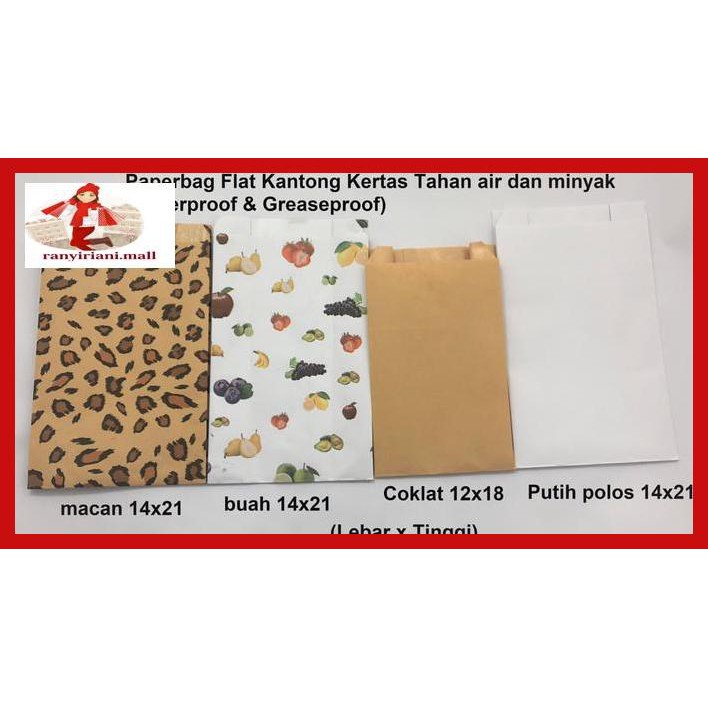 

E343Te6- Paperbag Kantong Tahan Air Minyak Motif Macan. 14X6X21Cm (M) Foodgrade Yuiu9O-