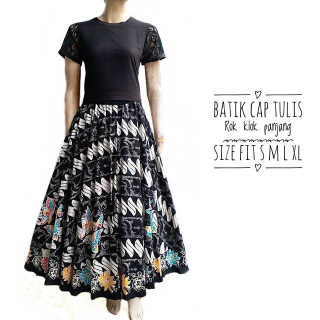 Rok batik skirt panjang parang hitam putih