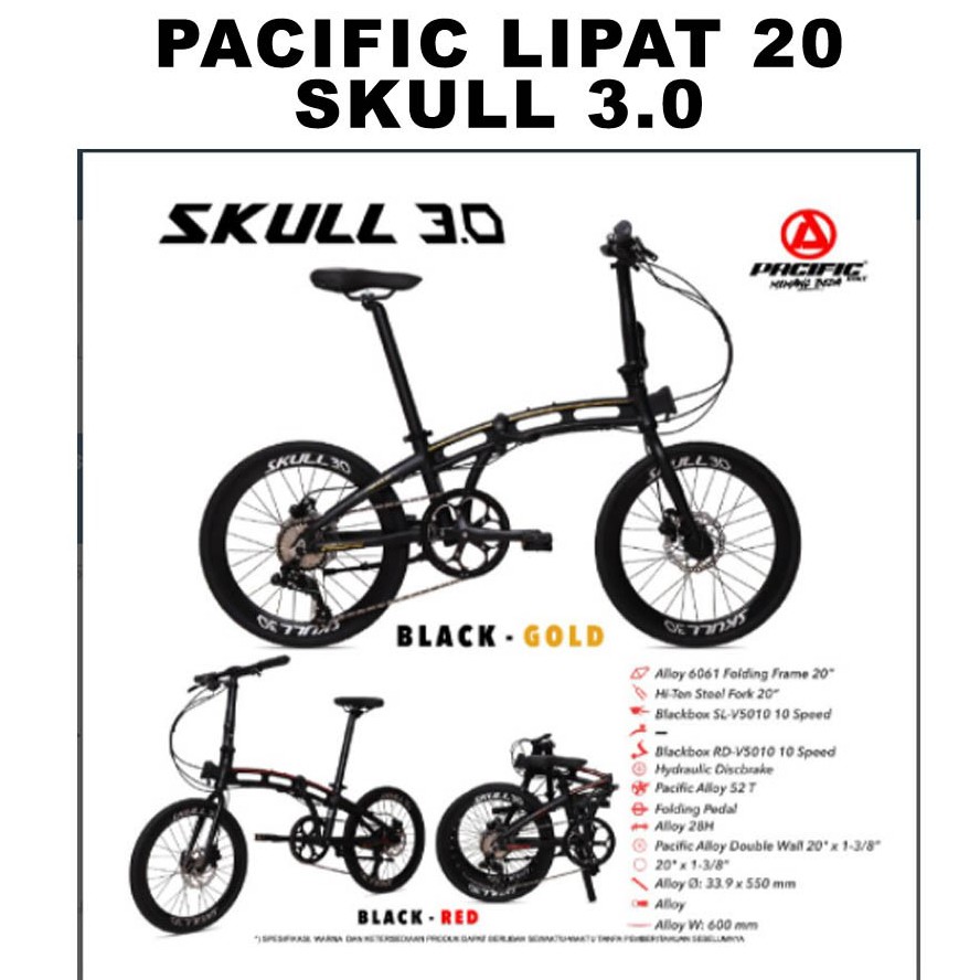 SEPEDA LIPAT 16 INCH PACIFIC SKULL 3.0