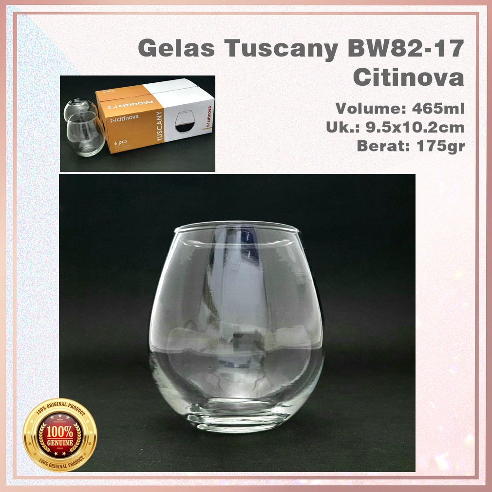 [Set 6pcs] Gelas Dalgona/Gelas Bubble  Ball Tuscany BW82-17 Citinova 475 ml