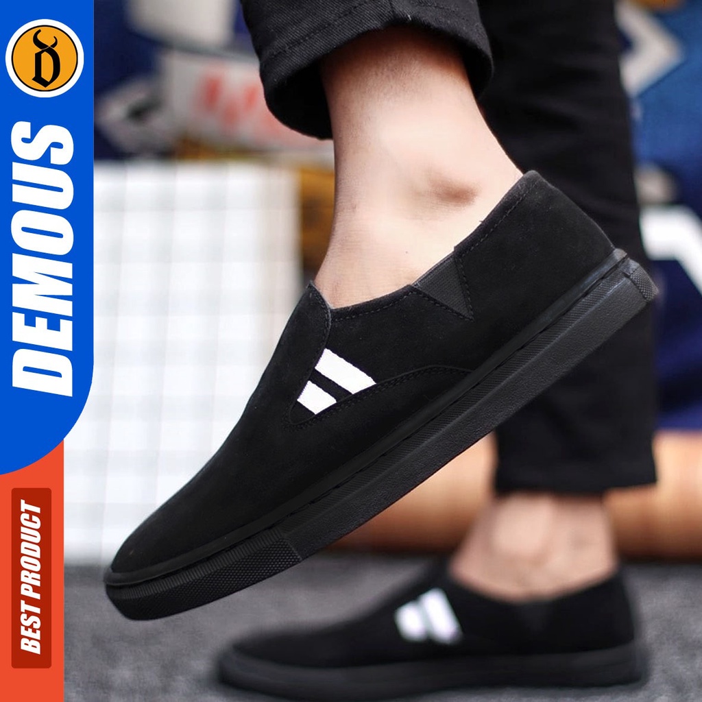 DEMOUS Ainz - Sepatu Slip On Pria Casual