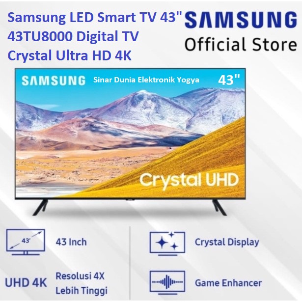 Samsung LED Smart TV 43&quot; Crystal UHD 4K 43TU8000 Digital TV UA43TU8000