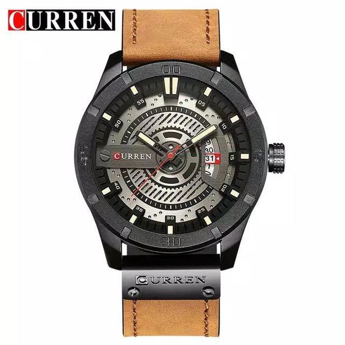 Termurah Jam Tangan Pria CURREN 8301 Tanggal Aktif - Brown gray Diskon