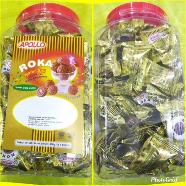 

Roka wafer coklat balls isi 80pcs/toples