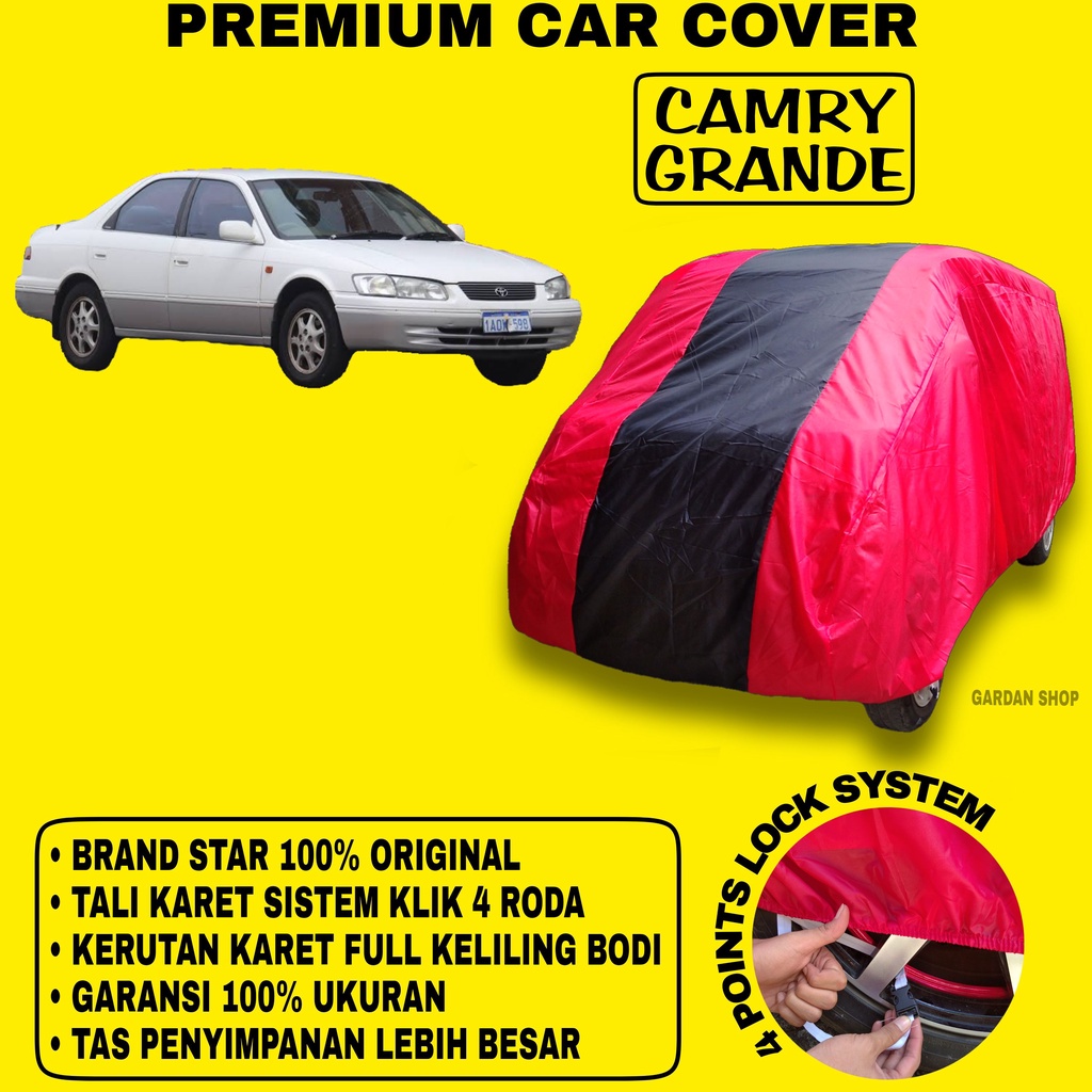 Body Cover CAMRY GRANDE MERAH HITAM Penutup Bodi Mobil Camry Grande Waterproof PREMIUM