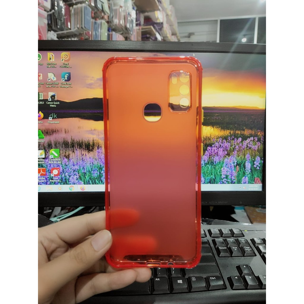 Soft Case Infinix Hot 9 Play 6.82 Inchi TPU Button Color Transparan Pelindung Kamera