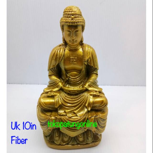 Patung Buddha Fiber 10in Emas