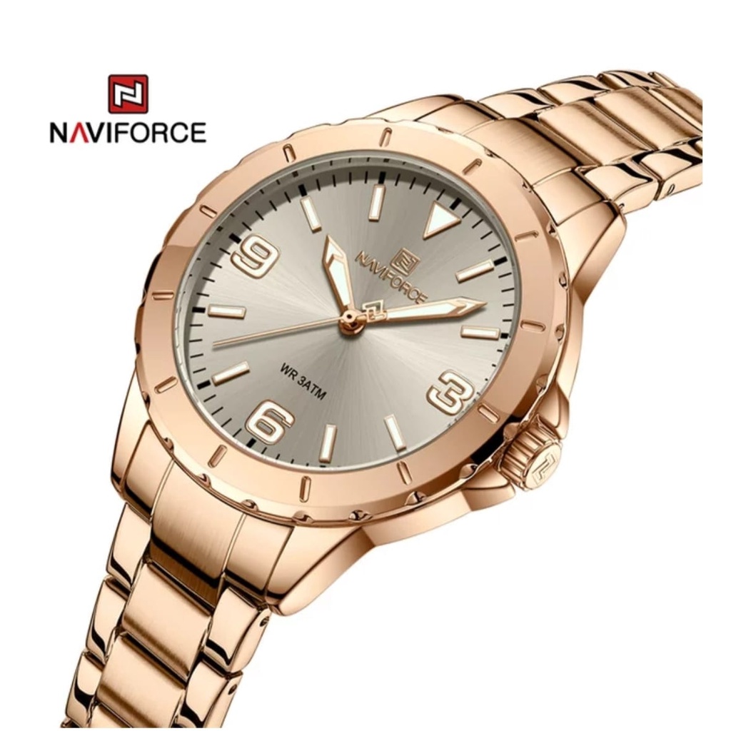 Jam Tangan Wanita NAVIFORCE NF 5022 L ORIGINAL tali rantai stainless steel jam tangan original