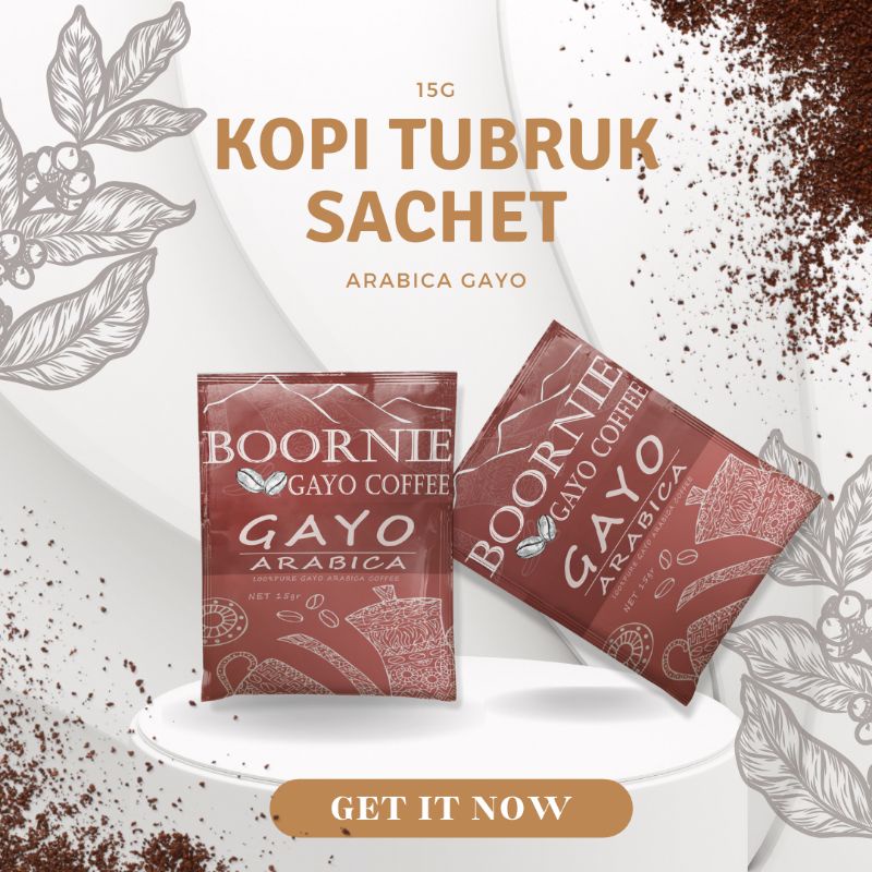 

Kopi Tubruk Gayo Premium Sachet 15g, Pure Gayo Coffee